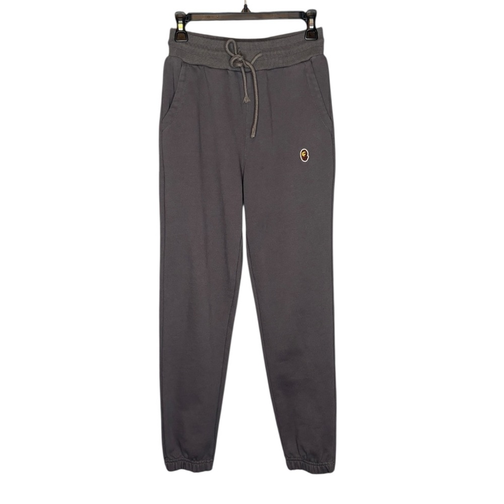 Bape Men's M Gray Cinched Hem Sweatpants 100% Cotton Made In Japan A Bathing Ape